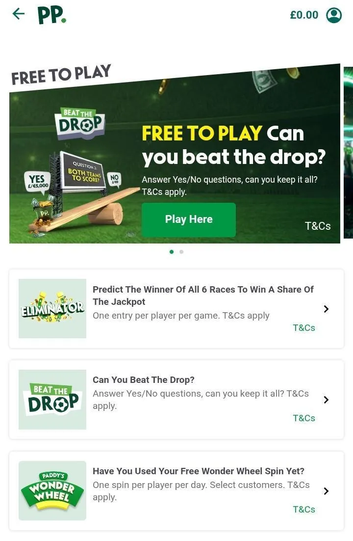  Promotions that existing customers can claim at paddy power