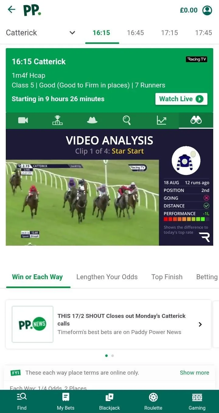 Live streaming & in-play betting at Paddy Power
